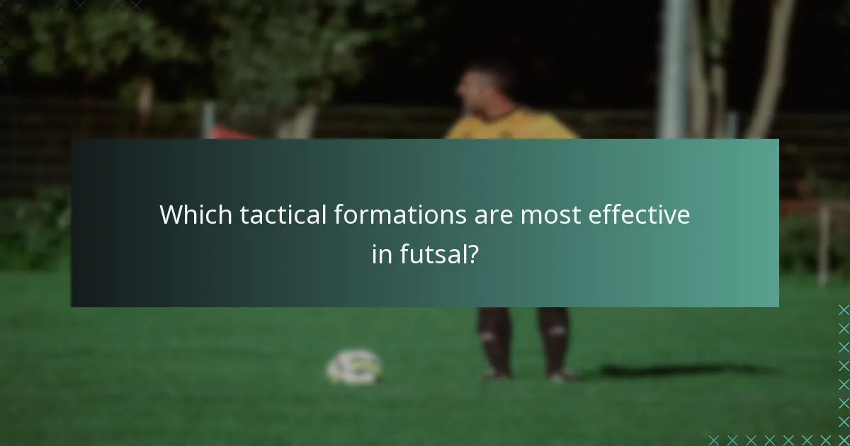 Quelles formations tactiques sont les plus efficaces en futsal ?